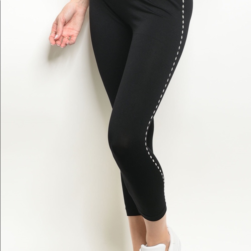 Silver Studded Leggings 🔗side detail - Picture 2 of 3